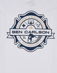 up close of ben carlson long sleeve tee logo from the ben carlson memorial and scholarship foundation