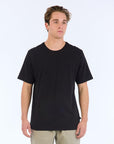 The Foundation Super Soft Tee is our comfortable super soft tee in black with no logo or branding besides a small square side flag on the ____ seam.