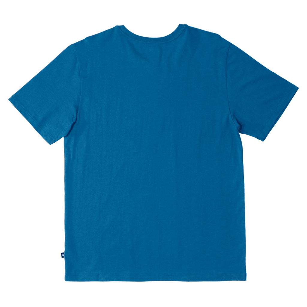 legacy blue - rear view of mens foundation super soft tee in legacy blue showing plain back