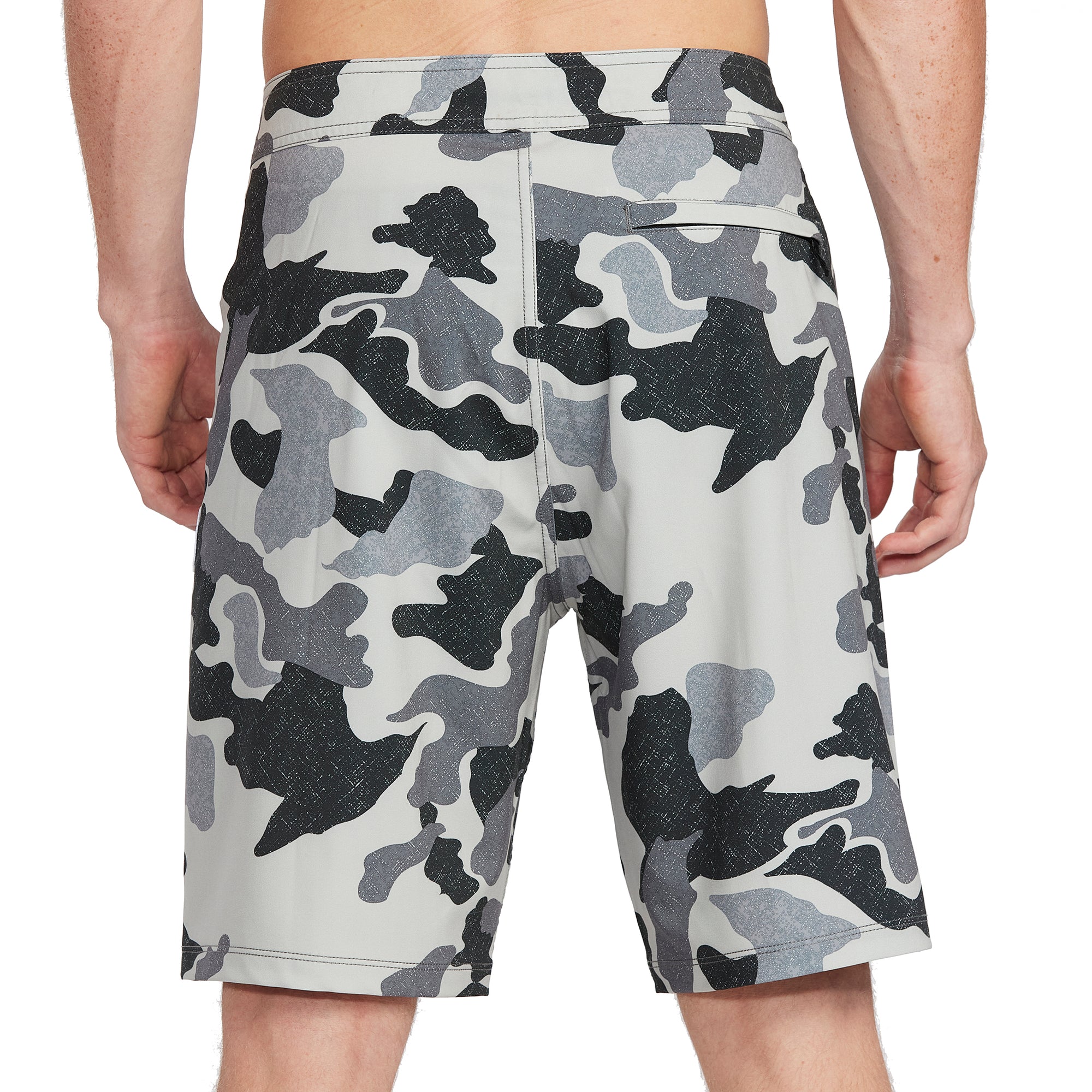 20-inch Camo Swim Shorts - Back View | Comfortable and Stylish Swimwear with Zigzag Interior Stitch Waistband