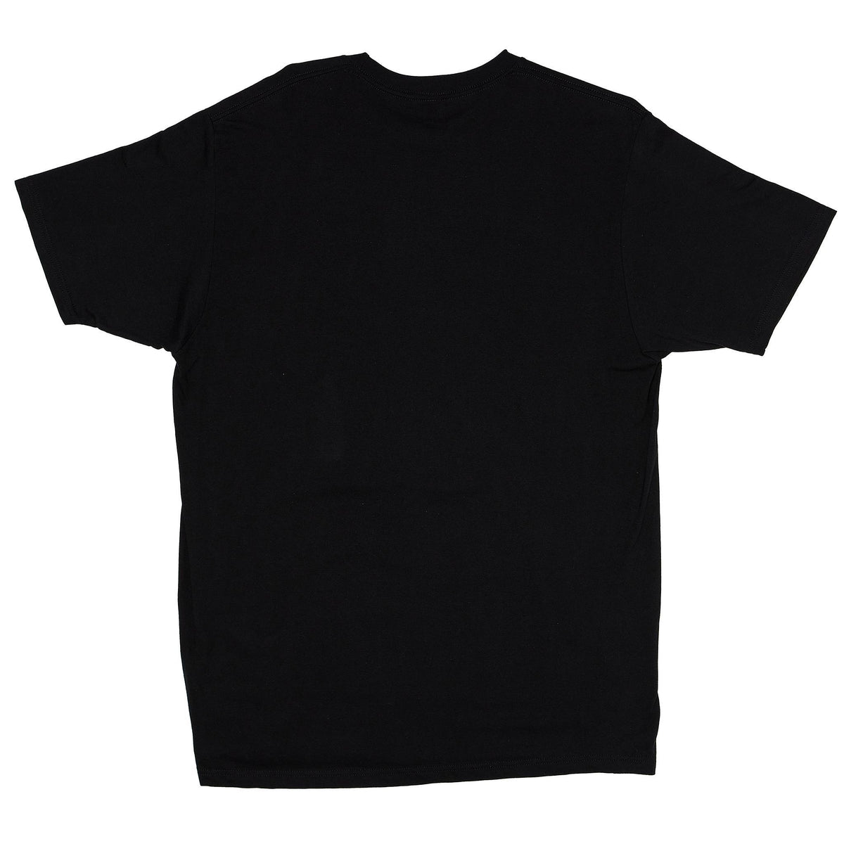 rear view of the mens faceplant tee in black showing plain backside 
