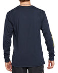 Back view of navy Bolt Longsleeve tee with a plain design and visible long sleeves.