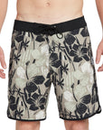 Floral Glassy 18-inch Boardshort - Front View | Stylish Recycled Polyester Boardshorts with Scallop Hem and 4-Way Stretch