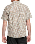 Detailed back view of the IPD Rudy short sleeve woven shirt, showcasing the floral pattern.