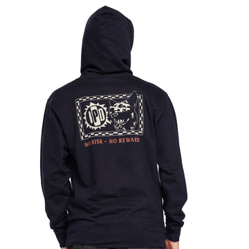 No Risk Hooded Pullover Fleece - Back View | Statement Graphic and Text Print with Premium Quality Fabric