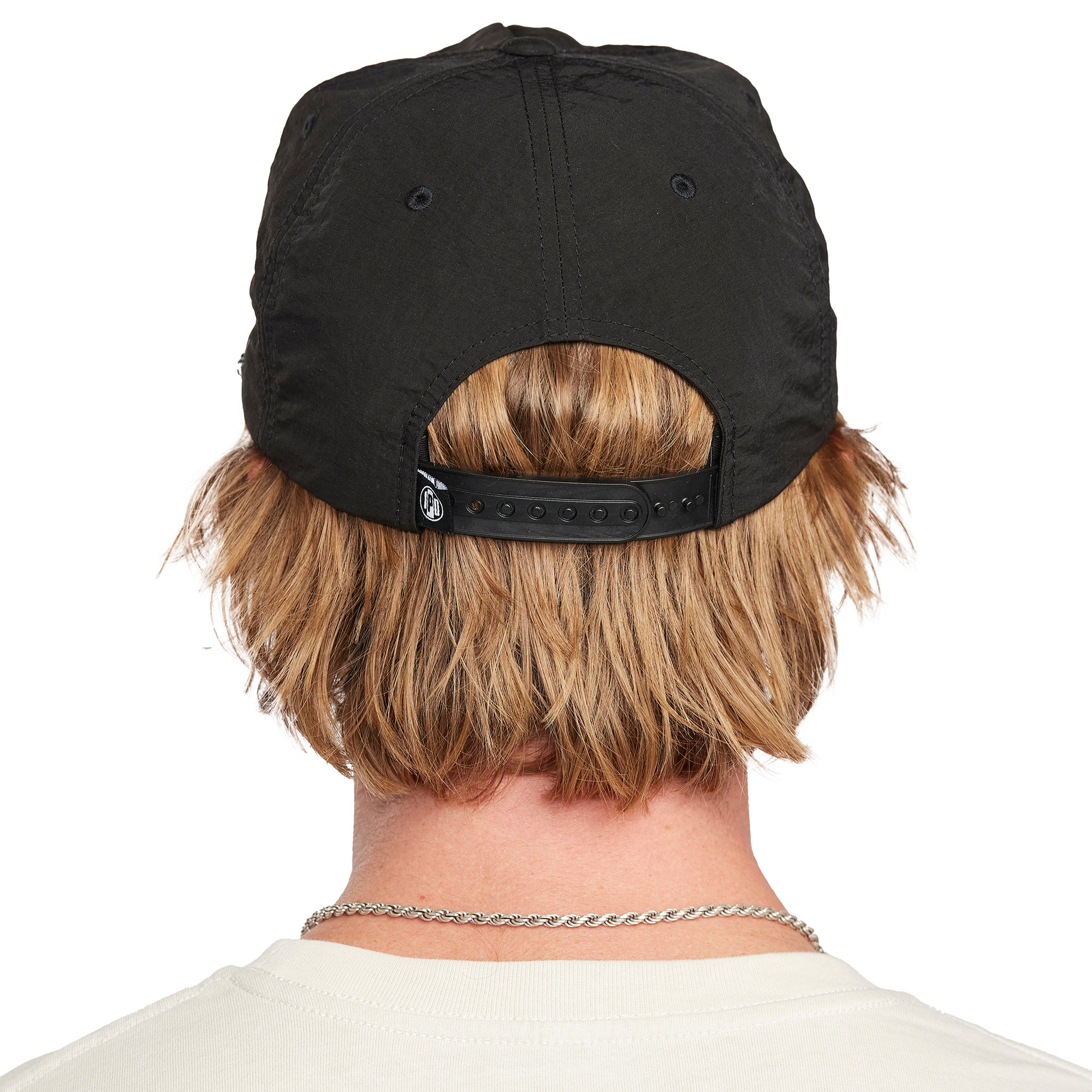 Strummer Nylon Snapback - Back View | Adjustable Fit Snapback Hat with Branded IPD Tag on Back Closure