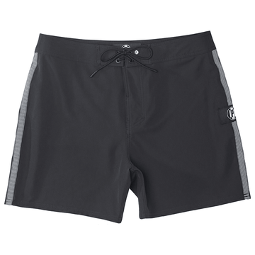 The B100 Chase boardshort features a 16” length and solid yellow coloring with a black and white striped side taping. It also has a waistband tie, side zipper pocket, and a black IPD logo patch halfway up the left leg taping. 