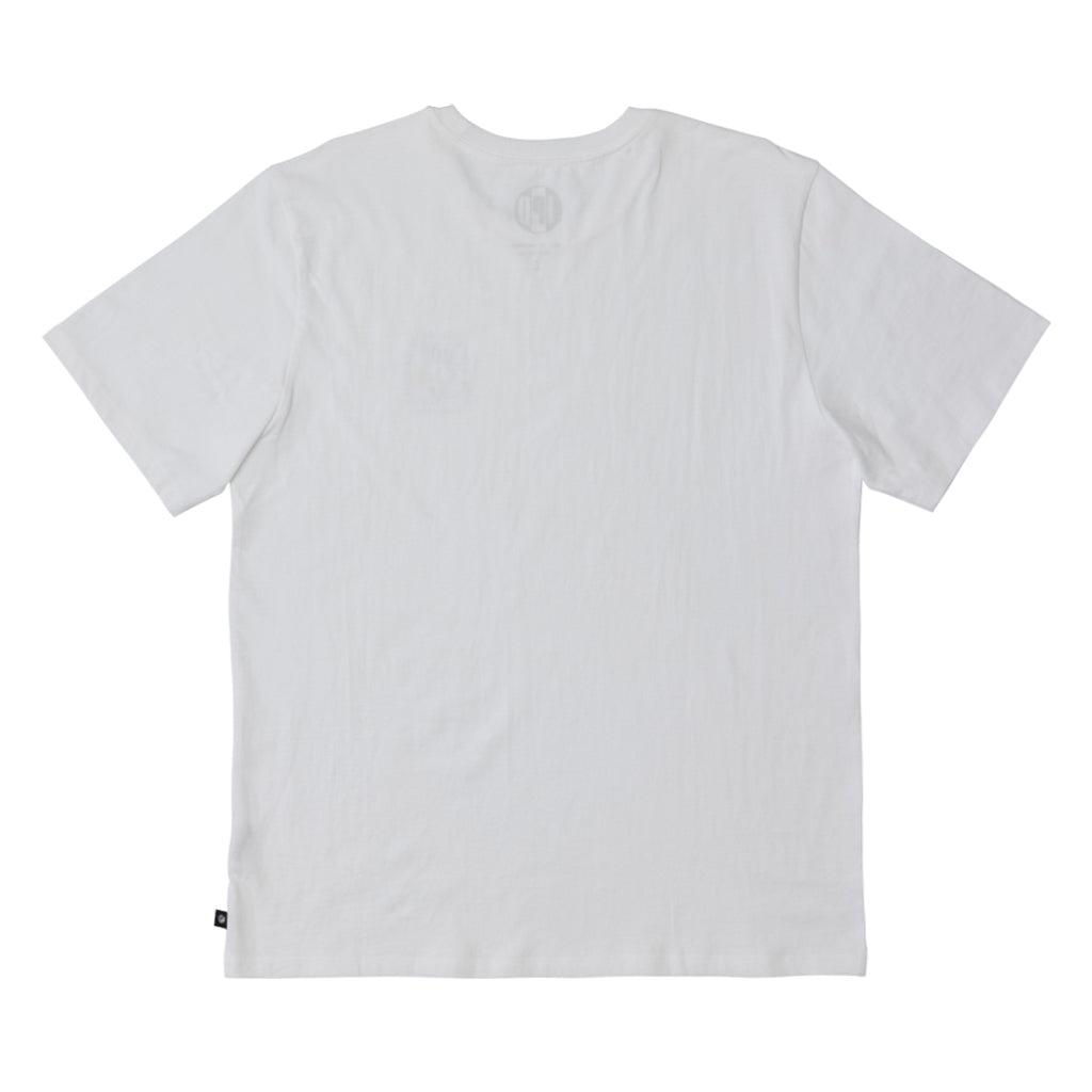 white - rear view of mens foundation super soft tee  in white showing plain back 