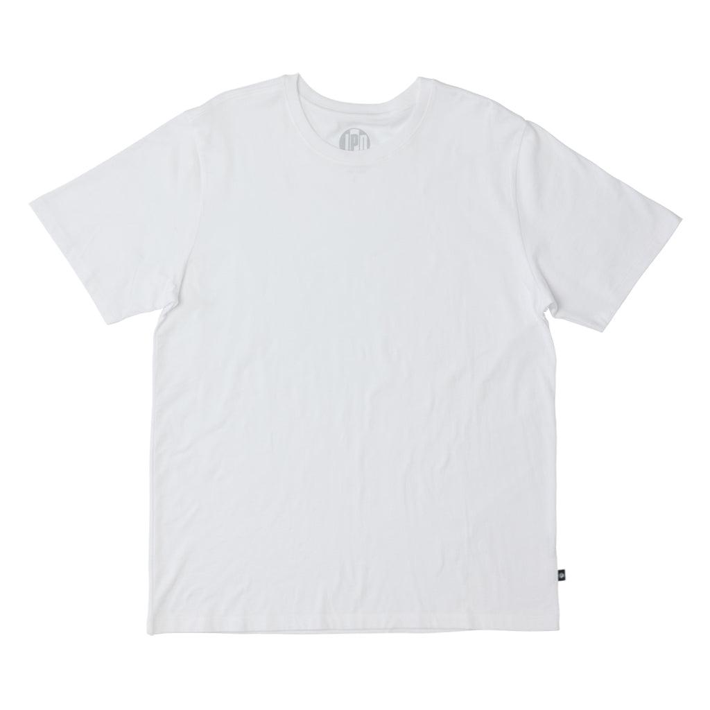 The Foundation Super Soft Tee is our comfortable super soft tee in white with no logo or branding besides a small square side flag on the ____ seam.