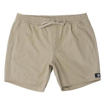 The Foundation Walkshort is a classic walkshort silhouette that comes in at a 17” length. It features a solid gray coloring, and features an elastic waistband and drawcord. The pocketing is two side pockets and two back patch pockets. It features the signature smaller IPD flag label on the lower left leg.