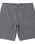 The Carter Hybrid features a 19” length in a classic walkshort silhouette in a waterproof fabric. The base color of the short is a heathered gray. The short also features belt loops, a zipper and button closure, two side pockets and two back pockets, and the signature smaller IPD flag label on the lower left leg.