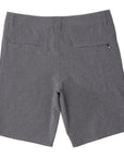 light grey - rear view of the mens carter hybrid walkshort showing two rear pockets one with no zipper and one with one and belt loops 