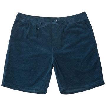 The Wales short is an 18” walkshort that features a corduroy fabric in the color navy and an elastic waistband built to hug your waist. The short features a waistband tie, two front and back pockets, and a black IPD label on the back right pocket.